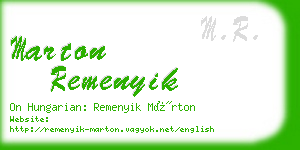 marton remenyik business card